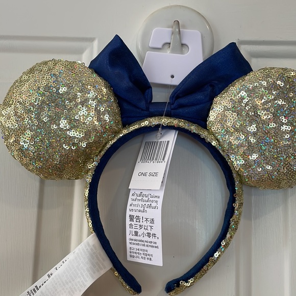 Disney Parks Minnie Ear Headband Gold/Blue Sparkle/Shimmer-NWT - Picture 8 of 12